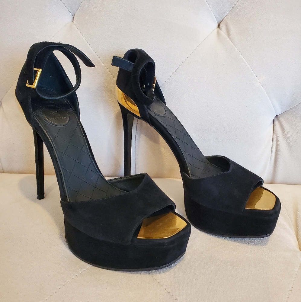 Balmain sandal Pippa -Suede Leather in black
